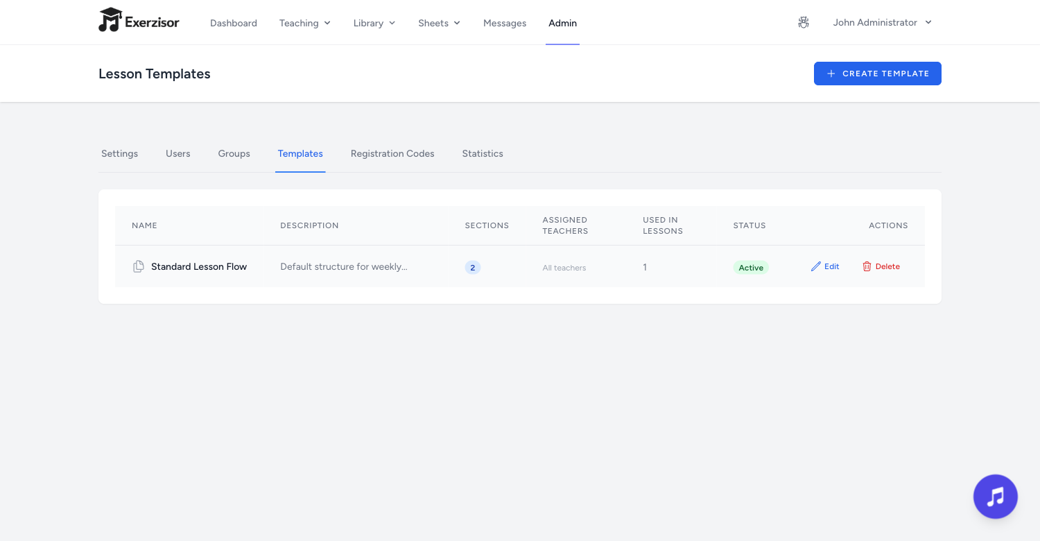 Lesson Templates — screenshot