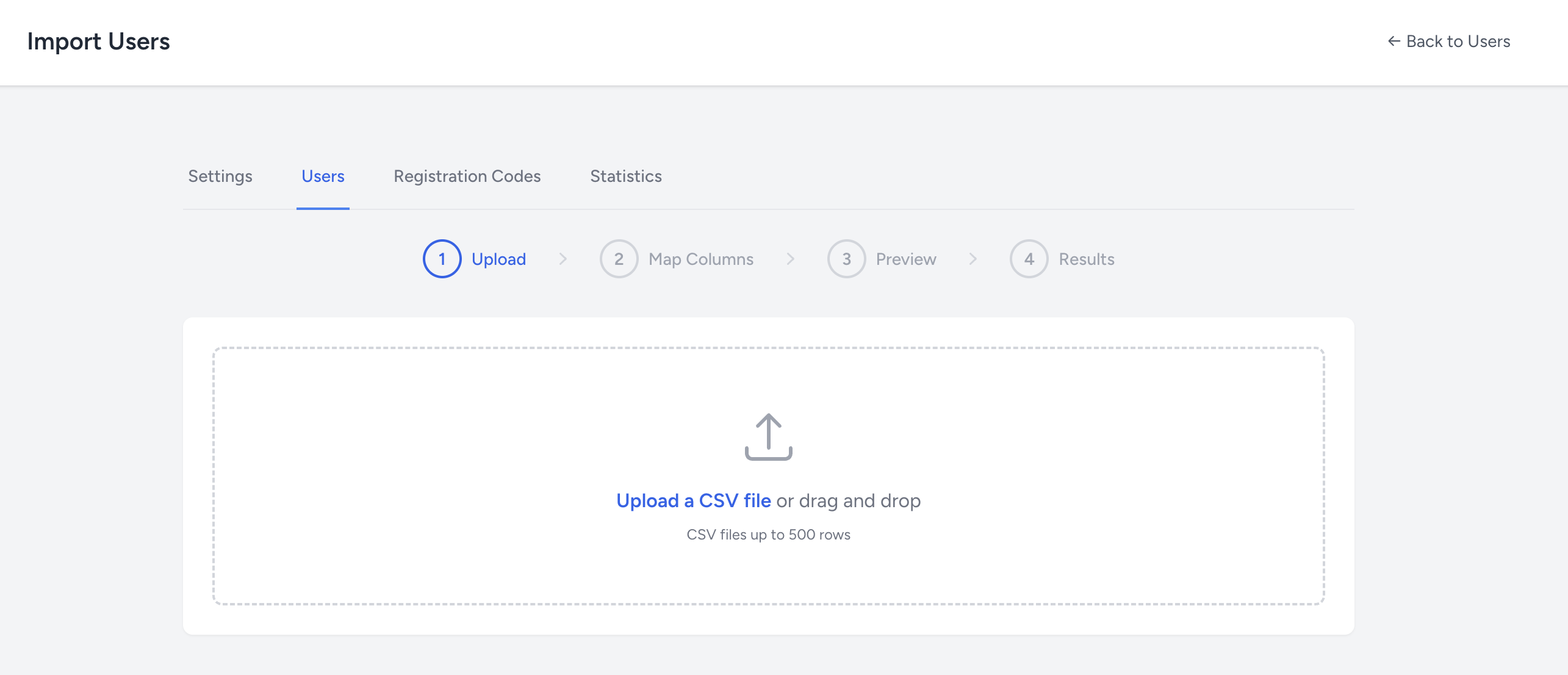 CSV import wizard showing duplicate detection preview