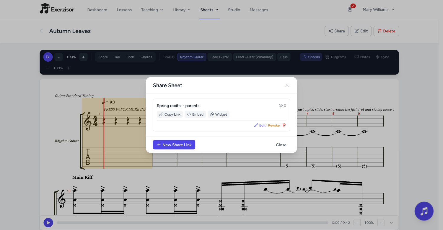 Public Sheet Sharing — screenshot