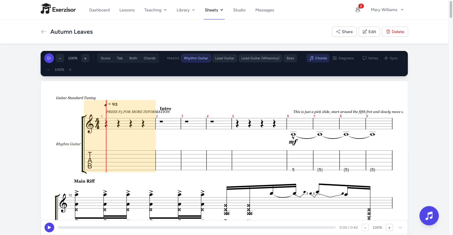 Redesigned Sheet Player Toolbar — screenshot
